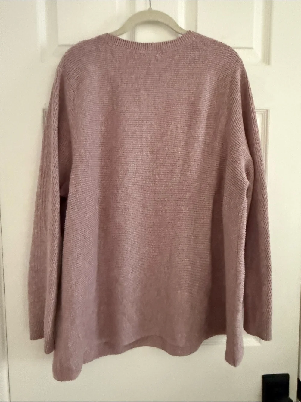 J. Jill Dusty Rose Lightweight Ribbed Crewneck Sweater with Pocket -XL